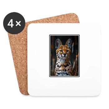 Servale Serval - Coasters (set of 4) - white - Front