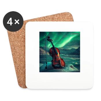 Violine - Untersetzer (4er-Set) - Weiß - Vorne