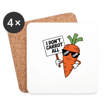 I Don't Carrot All Pun Vegetable - Coasters (set of 4) - white - Front