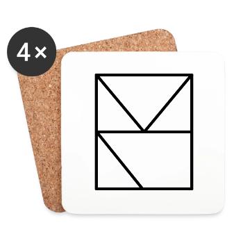 MeisterLogo ohne Schriftzug - Untersetzer (4er-Set) - Weiß - Vorne