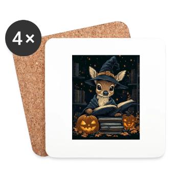 Halloween Geschenk Frauen Reh Männer Kinder Deko - Untersetzer (4er-Set) - Weiß - Vorne