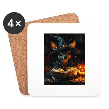 Halloween Geschenk Frauen Reh Männer Kinder Deko - Untersetzer (4er-Set) - Weiß - Vorne