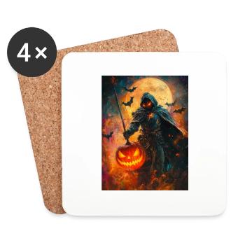 Halloween Geschenk Frauen Ritter Männer Kinder - Untersetzer (4er-Set) - Weiß - Vorne