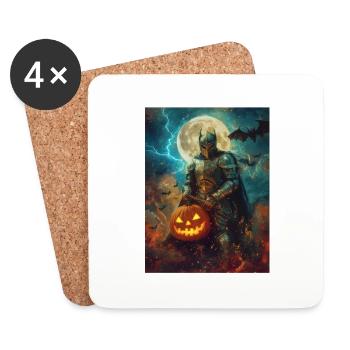 Halloween Geschenk Frauen Ritter Männer Kinder - Untersetzer (4er-Set) - Weiß - Vorne
