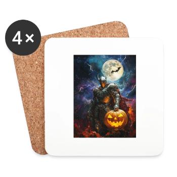 Halloween Geschenk Frauen Ritter Männer Kinder - Untersetzer (4er-Set) - Weiß - Vorne
