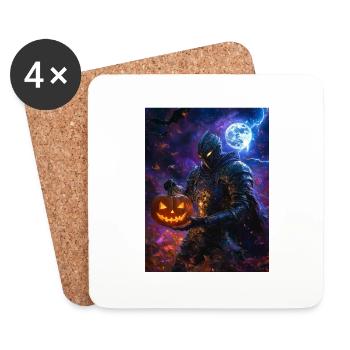 Cadeau d’Halloween Femmes Chevaliers Hommes Enfants - Dessous de verre (lot de 4) - blanc - Devant