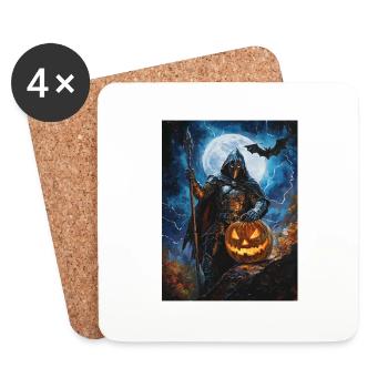 Halloween Geschenk Frauen Ritter Männer Kinder - Untersetzer (4er-Set) - Weiß - Vorne