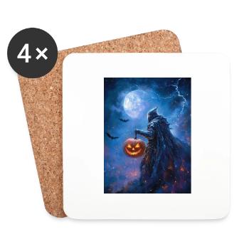 Halloween Geschenk Frauen Ritter Männer Kinder - Untersetzer (4er-Set) - Weiß - Vorne