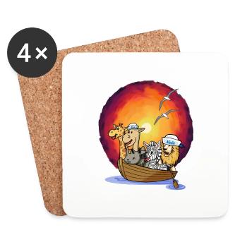 Wildlife Adventure Travel Cruise Kids Child - Coasters (set of 4) - white - Front