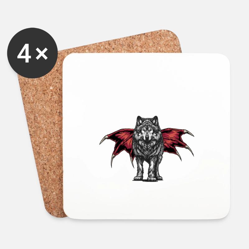 Halloween Wolf Wölfe Werwolf - Untersetzer (4er-Set) - Weiß