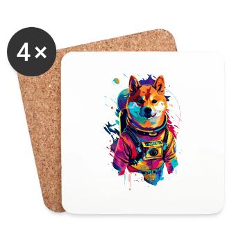 Shiba Inu - Untersetzer (4er-Set) - Weiß - Vorne