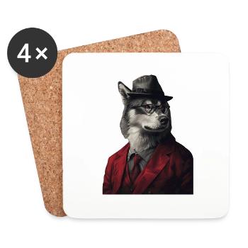 Alaskan Malamute - Untersetzer (4er-Set) - Weiß - Vorne