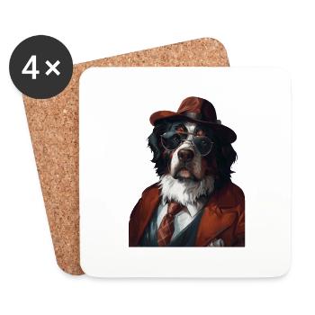 Berner Sennenhund - Untersetzer (4er-Set) - Weiß - Vorne
