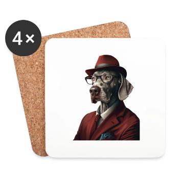 Weimaraner - Untersetzer (4er-Set) - Weiß - Vorne