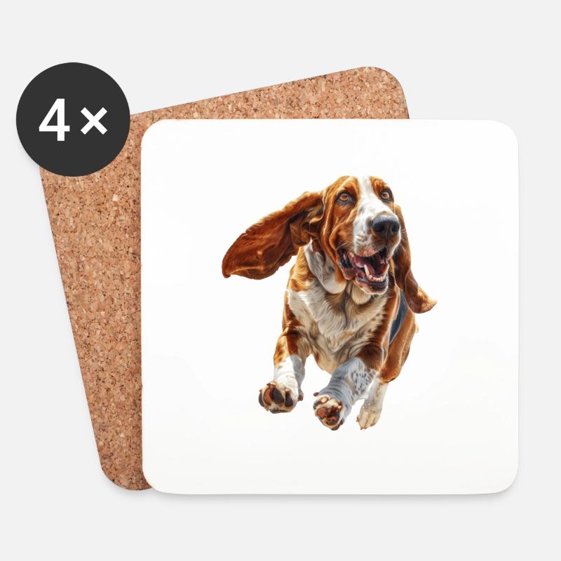 Basset - Untersetzer (4er-Set) - Weiß