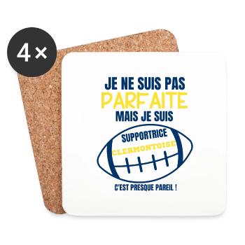 Supportrice Clermontoise Rugby - Dessous de verre (lot de 4) - blanc - Devant