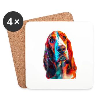Basset - Untersetzer (4er-Set) - Weiß - Vorne