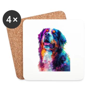 Berner Sennenhund - Untersetzer (4er-Set) - Weiß - Vorne