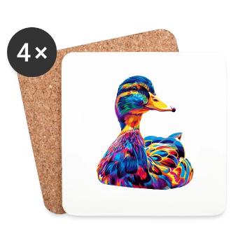 Ente - Untersetzer (4er-Set) - Weiß - Vorne