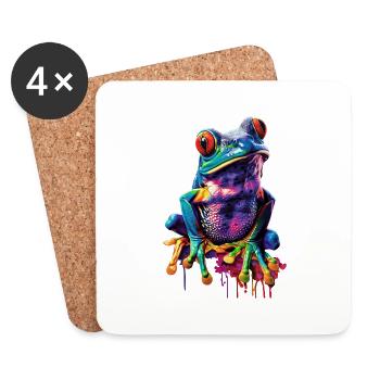 Frosch - Untersetzer (4er-Set) - Weiß - Vorne