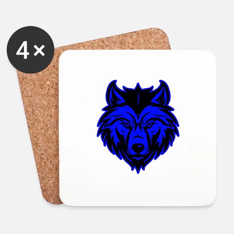Wolf Tier Porträt - Untersetzer (4er-Set) - Weiß