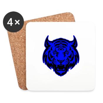 Tiger Animal Portrait - Coasters (set of 4) - white - Front