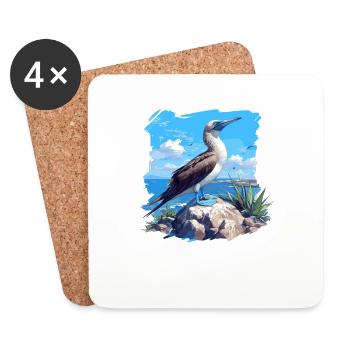 Blue-footed booby - Coasters (set of 4) - white - Front