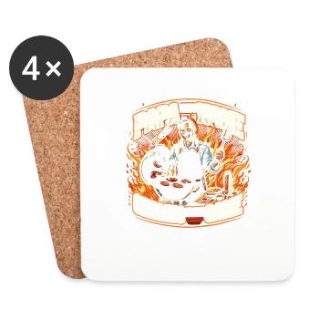 Papa ist mein Name Grillen ist mein Spiel - Untersetzer (4er-Set) - Weiß - Vorne