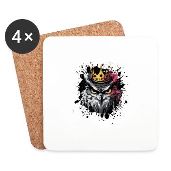 Owl Animal - Coasters (set of 4) - white - Front