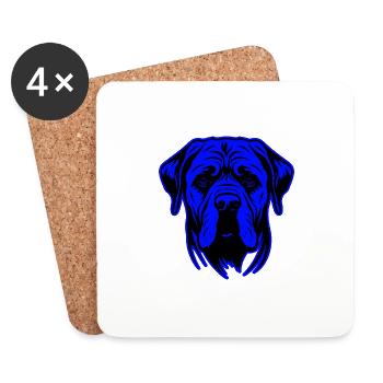 Mastiff Dog Animal Portrait - Coasters (set of 4) - white - Front
