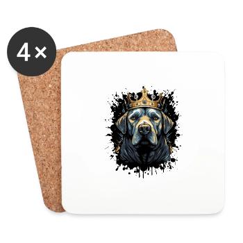 Boxer Chien Animal Couronne - Dessous de verre (lot de 4) - blanc - Devant