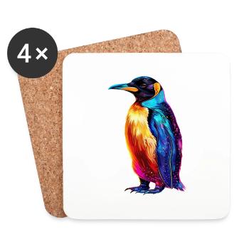 Pinguin - Untersetzer (4er-Set) - Weiß - Vorne