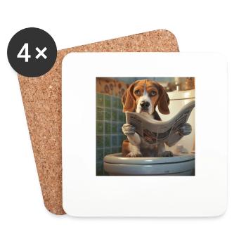 Beagle - Untersetzer (4er-Set) - Weiß - Vorne