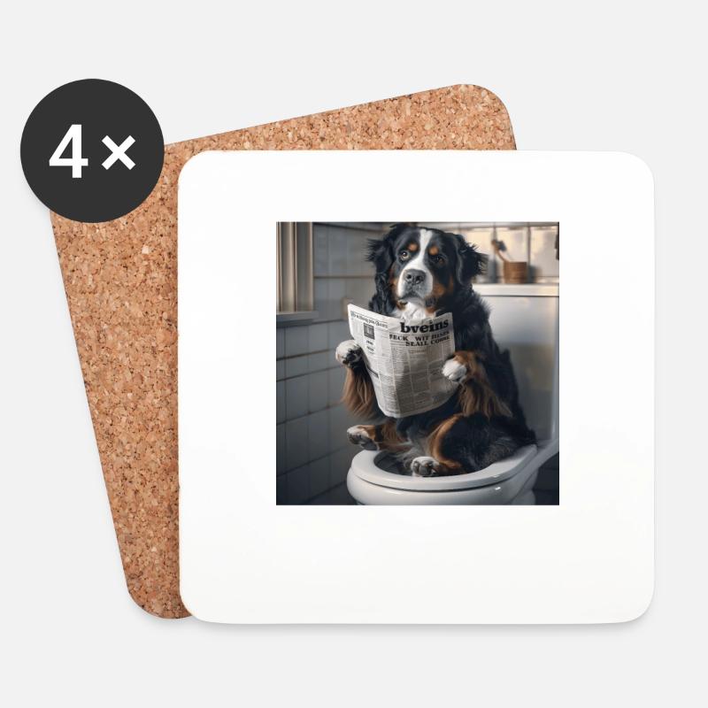 Berner Sennenhund - Untersetzer (4er-Set) - Weiß