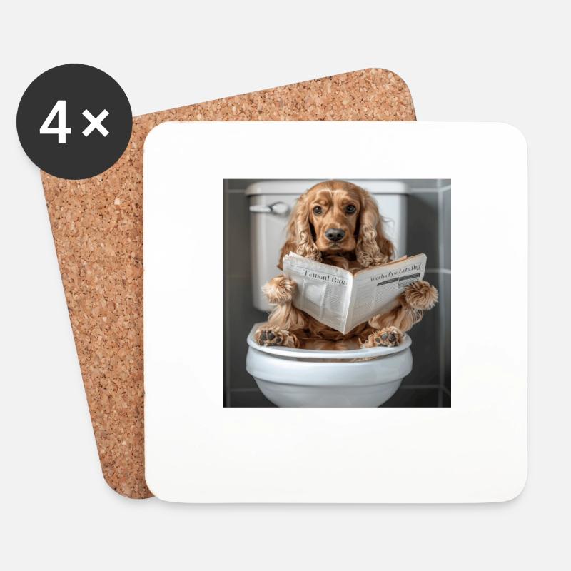 Cocker Spaniel - Untersetzer (4er-Set) - Weiß