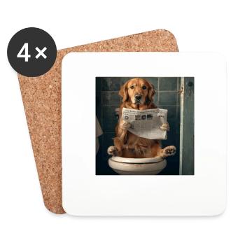 Golden Retriever - Untersetzer (4er-Set) - Weiß - Vorne