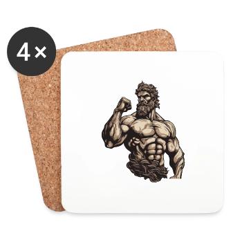 Bodybuilder Fitness Muscles - Dessous de verre (lot de 4) - blanc - Devant