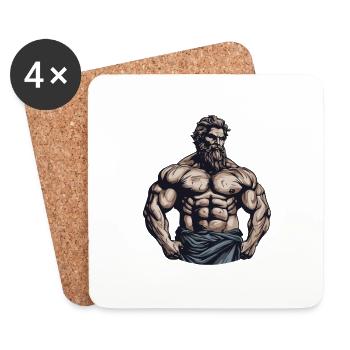 Muscles Bodybuilder Gym d’entraînement - Dessous de verre (lot de 4) - blanc - Devant