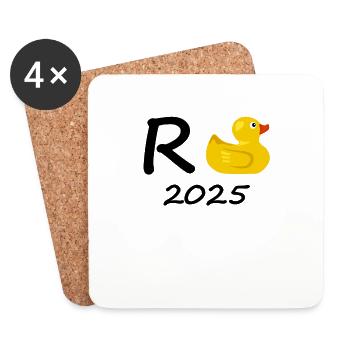 Ente Rente 2025 Pension Ruhestand Opa Oma Rentner - Untersetzer (4er-Set) - Weiß - Vorne