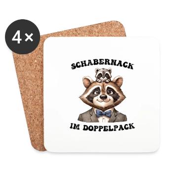 Schabernack im Doppelpack - Untersetzer (4er-Set) - Weiß - Vorne