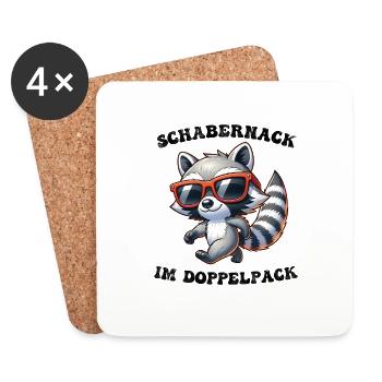Schabernack im Doppelpack - Untersetzer (4er-Set) - Weiß - Vorne