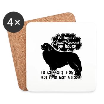 Without A Great Pyrenees - Coasters (set of 4) - white - Front