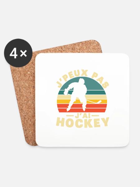 I Can't I Have Hockey Humor Gift - Untersetzer (4er-Set) - Weiß