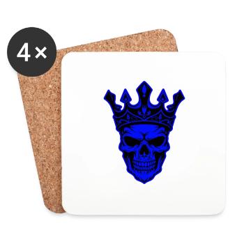 Skull King Crown Skeleton - Coasters (set of 4) - white - Front