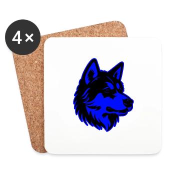 Portrait d’animal de chien Akita - Dessous de verre (lot de 4) - blanc - Devant