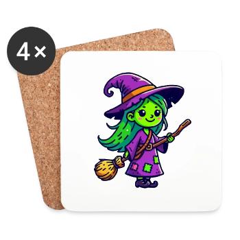 witch - Coasters (set of 4) - white - Front