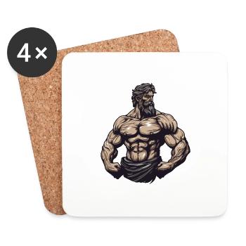 Muskeln Bodybuilder Gym - Untersetzer (4er-Set) - Weiß - Vorne