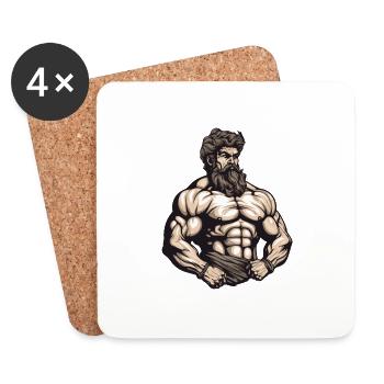 Bodybuilder Fitness Muscles - Dessous de verre (lot de 4) - blanc - Devant