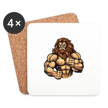 Muscles du lion Arts martiaux MMA - Dessous de verre (lot de 4) - blanc - Devant