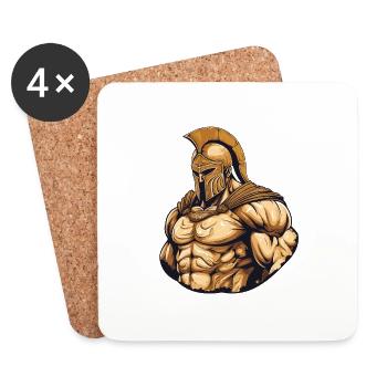 Spartaner Gladiator Muskeln - Untersetzer (4er-Set) - Weiß - Vorne